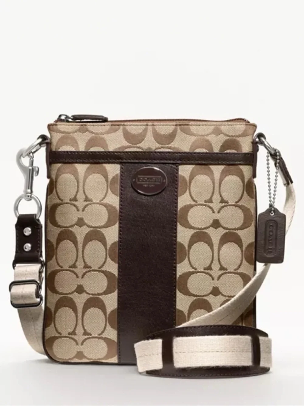 Coach Legacy Signature Stripe Swingpack Crossbody Bag - Picture 1 of 7